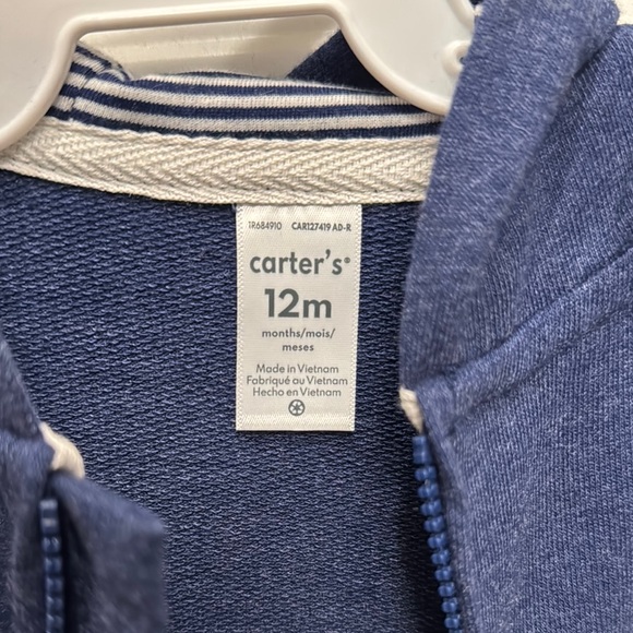 NWT Carter's Navy Blue One Piece Cozy Hoodie - Picture 6 of 8